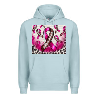 Blue Mist breast cancer american football ribbon Premium Hoodie - NancyCooperArtShop
