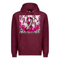 Burgundy breast cancer american football ribbon Premium Hoodie - NancyCooperArtShop