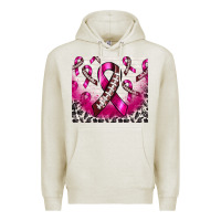 Oatmeal Heather breast cancer american football ribbon Premium Hoodie - NancyCooperArtShop