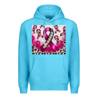 Ocean Blue breast cancer american football ribbon Premium Hoodie - NancyCooperArtShop