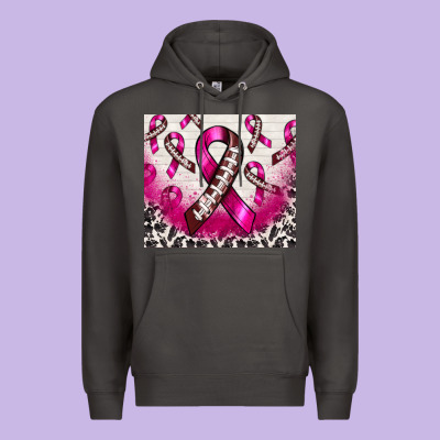 Breast Cancer American Football Ribbon Premium Hoodie Designed By Nancycooperartshop