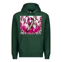 Sports Green breast cancer american football ribbon Premium Hoodie - NancyCooperArtShop