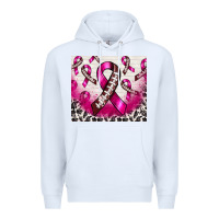White breast cancer american football ribbon Premium Hoodie - NancyCooperArtShop