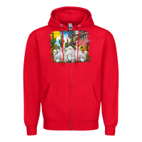 Red easter farm with bunnies Zipper Hoodie - RanaPortraitStore