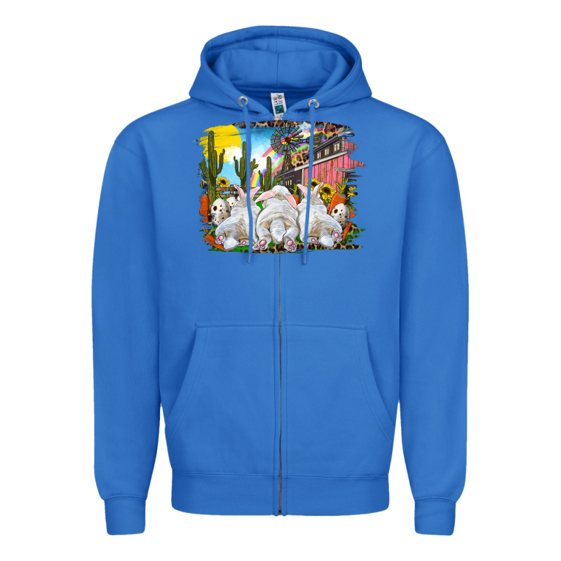 Easter Farm With Bunnies Zipper Hoodie by RanaPortraitStore | Teevron