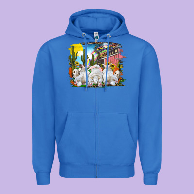 Zipper Hoodie easter farm with bunnies