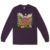 Plum christmas reindeer Long Sleeve Tee - MaliasSmallBusiness