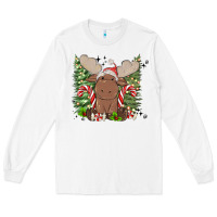 White christmas reindeer Long Sleeve Tee - MaliasSmallBusiness