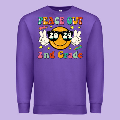 Peace Out 2024 2nd Grade Premium Sweatshirt Designed By Jahusdesignshop