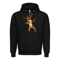 Black dabbing deer Zipper Hoodie - Zillion Design Studio