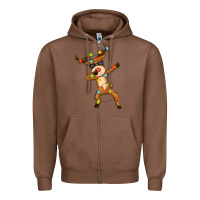 Chestnut dabbing deer Zipper Hoodie - Zillion Design Studio