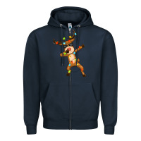 Navy dabbing deer Zipper Hoodie - Zillion Design Studio