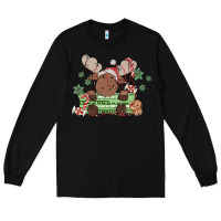 Black christmas reindeer Long Sleeve Tee - MaliasSmallBusiness