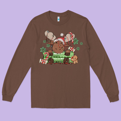 Long Sleeve Tee christmas reindeer