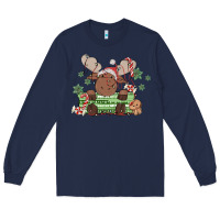 Navy christmas reindeer Long Sleeve Tee - MaliasSmallBusiness