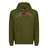 Army Green western christmas santa claus sunflowers and cactus Premium Hoodie - Jasminsmagicworld