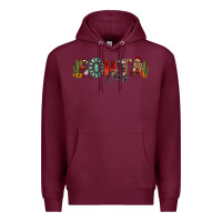 Burgundy western christmas santa claus sunflowers and cactus Premium Hoodie - Jasminsmagicworld