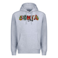 Heather Grey western christmas santa claus sunflowers and cactus Premium Hoodie - Jasminsmagicworld