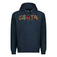 Navy western christmas santa claus sunflowers and cactus Premium Hoodie - Jasminsmagicworld