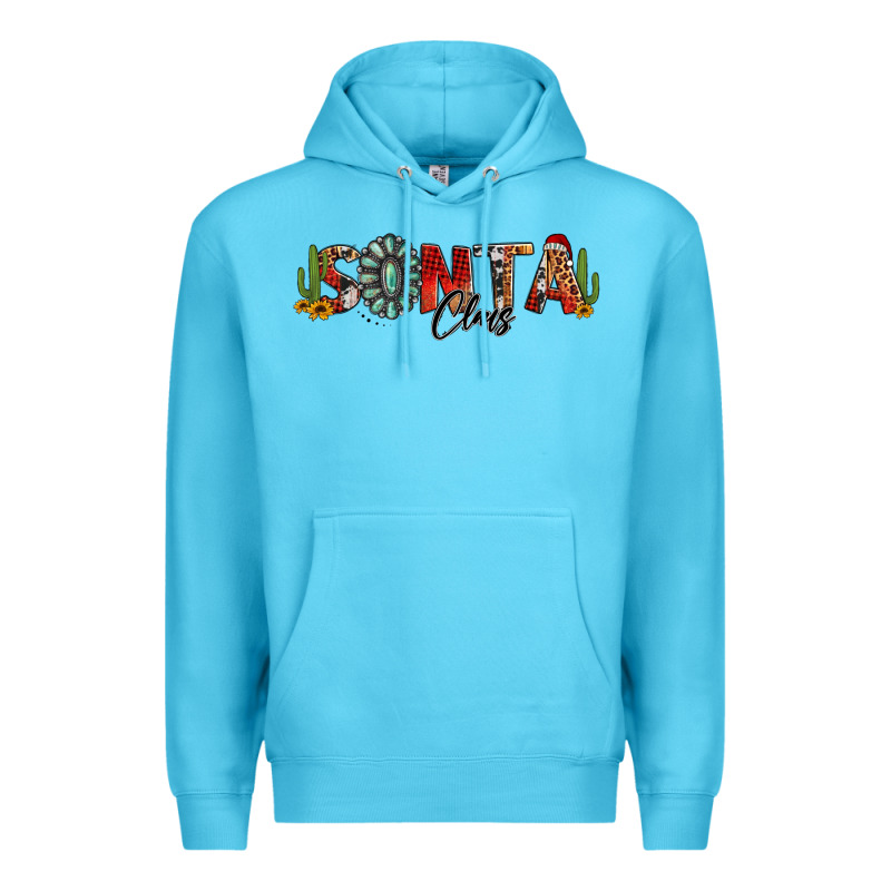 Western Christmas Santa Claus Sunflowers And Cactus Premium Hoodie by Jasminsmagicworld | Teevron