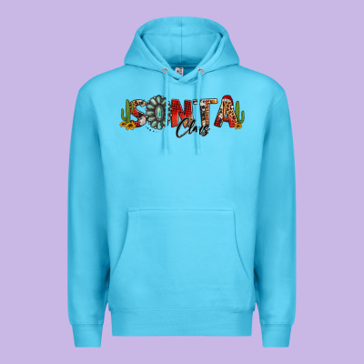 Western Christmas Santa Claus Sunflowers And Cactus Premium Hoodie Designed By Jasminsmagicworld