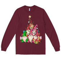 Burgundy christmas tree Long Sleeve Tee - MaliasSmallBusiness