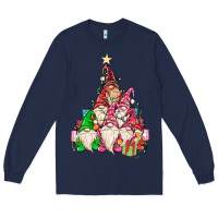 Navy christmas tree Long Sleeve Tee - MaliasSmallBusiness