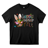 Black happy easter y all Heavy Core Tee - CowhideDigitalArt