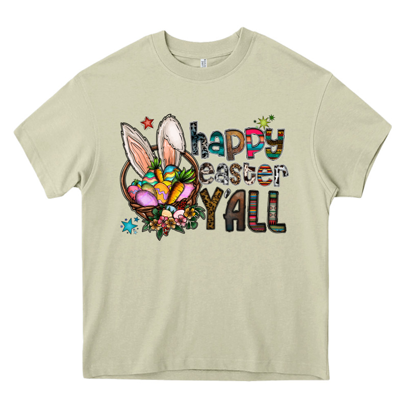 Happy Easter Y All Heavy Core Tee by CowhideDigitalArt | Teevron
