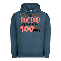 Pigment Midnight Navy i have bugged my teacher for 100 days Urban Hoodie - MaliasSmallBusiness