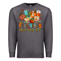 Charcoal Heather fall vibes and that nurse life Premium Sweatshirt - AdoDesignShop