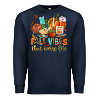 Navy fall vibes and that nurse life Premium Sweatshirt - AdoDesignShop