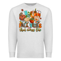 Oatmeal Heather fall vibes and that nurse life Premium Sweatshirt - AdoDesignShop
