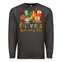 Smoke fall vibes and that nurse life Premium Sweatshirt - AdoDesignShop