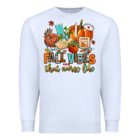White fall vibes and that nurse life Premium Sweatshirt - AdoDesignShop