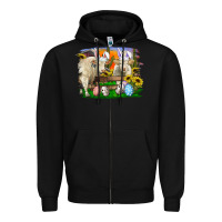 Black easter farm cows bunny ears and eggs Zipper Hoodie - RanaPortraitStore