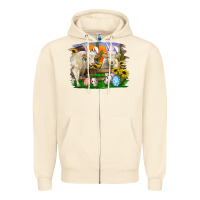 Sandshell easter farm cows bunny ears and eggs Zipper Hoodie - RanaPortraitStore