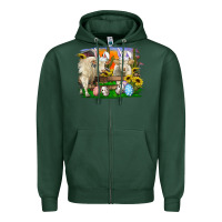 Sports Green easter farm cows bunny ears and eggs Zipper Hoodie - RanaPortraitStore