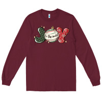 Burgundy joy to the world Long Sleeve Tee - MaliasSmallBusiness