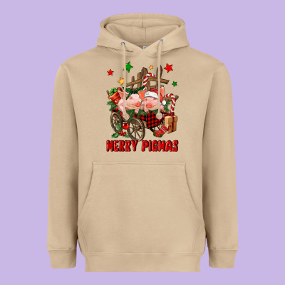 Merry Pig Mas Heavyweight Hoodie Designed By Fadigitalartstudio