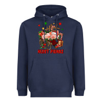 Navy merry pig mas Heavyweight Hoodie - FaDigitalArtStudio