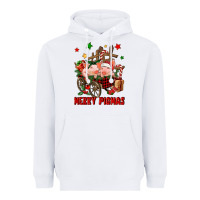White merry pig mas Heavyweight Hoodie - FaDigitalArtStudio