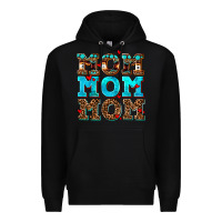 Black mom mom mom Premium Hoodie - AdoDesignShop