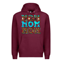 Burgundy mom mom mom Premium Hoodie - AdoDesignShop