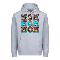 Heather Grey mom mom mom Premium Hoodie - AdoDesignShop