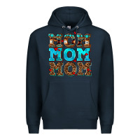 Navy mom mom mom Premium Hoodie - AdoDesignShop