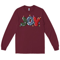 Burgundy joy christmas lights Long Sleeve Tee - MaliasSmallBusiness