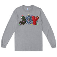 Heather Grey joy christmas lights Long Sleeve Tee - MaliasSmallBusiness