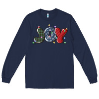 Navy joy christmas lights Long Sleeve Tee - MaliasSmallBusiness