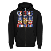 Black getting star spangled hammared Zipper Hoodie - texasbilliewilder